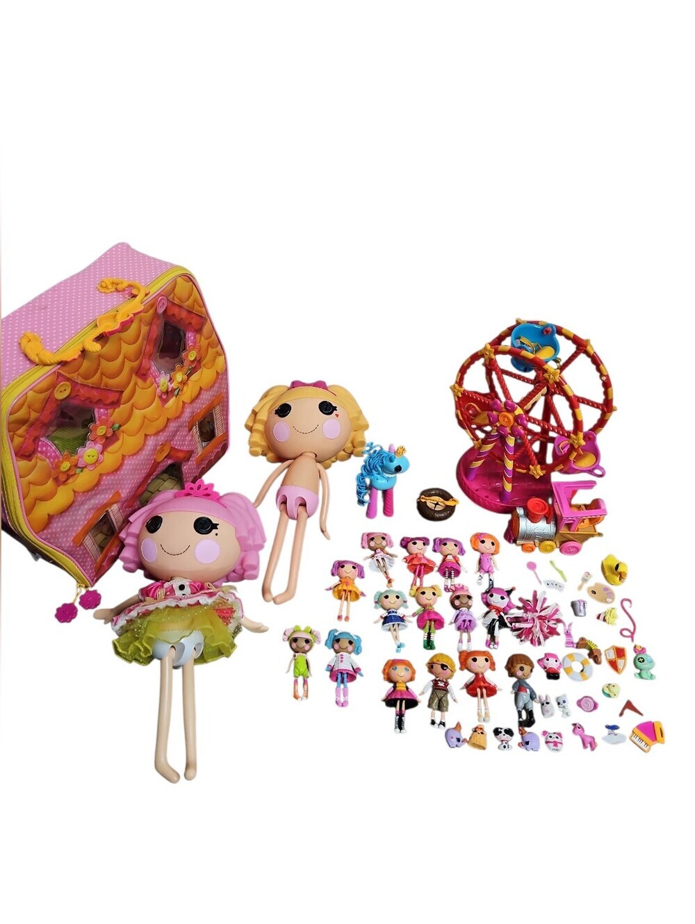 Lalaloopsy Large Lot 15 Minis Rares Pets Horse 2 Full Size Storage Ferris Wheel